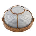 lampe vintage marron clair rayures vertes blanc translucide rustique