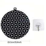 protège plaque induction silicone anti rayures moderne noir blanc hexagones adhésif durable rond rectangle