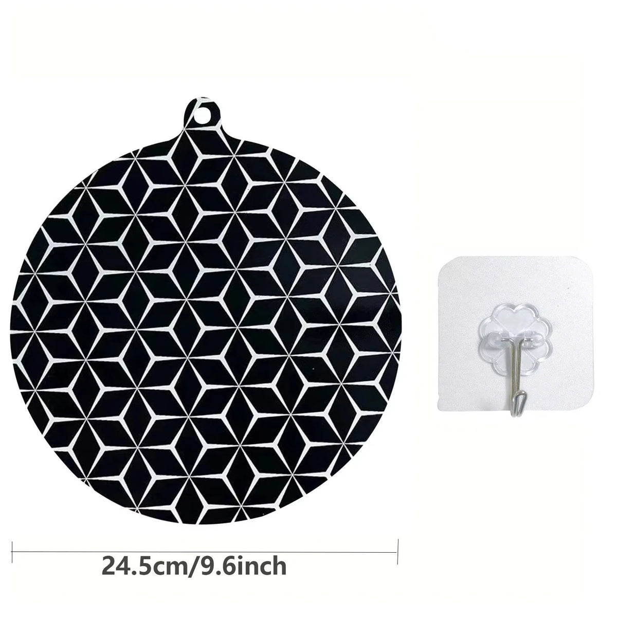 protège plaque induction silicone anti rayures moderne noir blanc hexagones adhésif durable rond rectangle