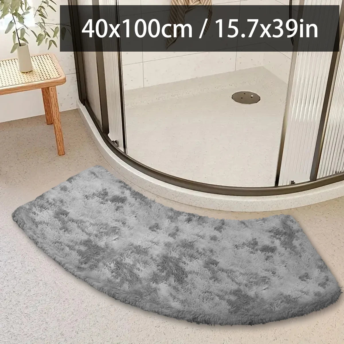 tapis bain gris clair motif fleurs noires texture douce moderne adhésif 40x100cm 60x140cm