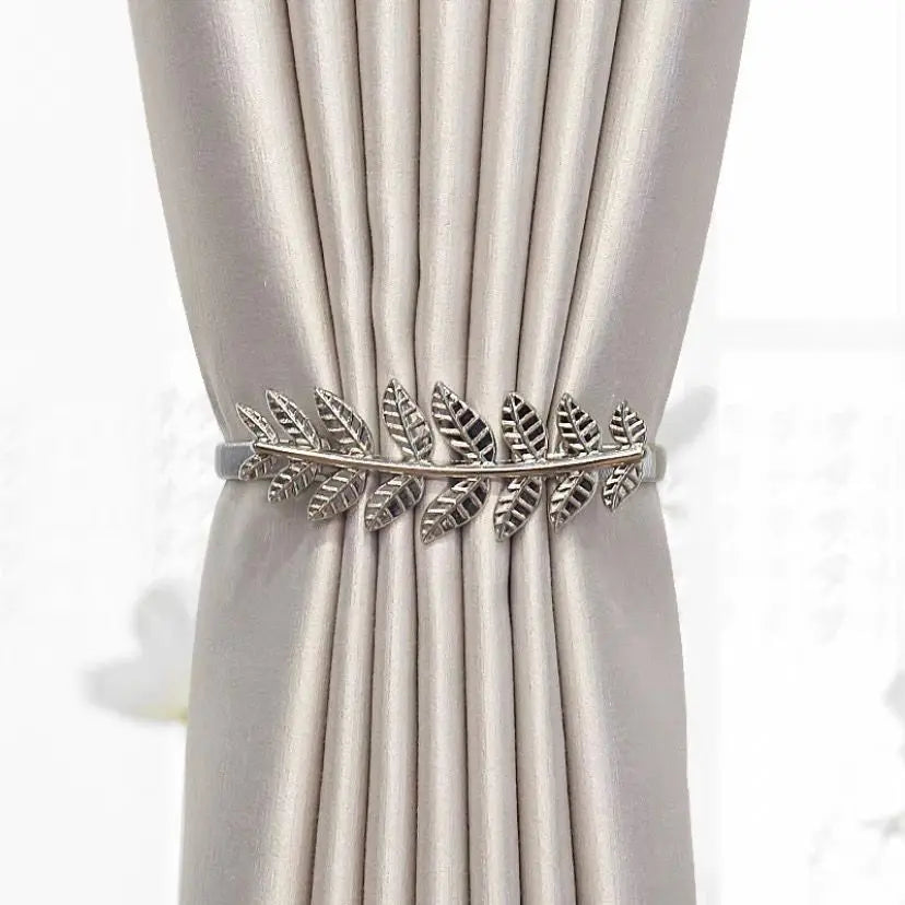 boucles or feuilles stylisées classiques métal inoxydable accessoires rideaux décoratifs haut gamme moderne