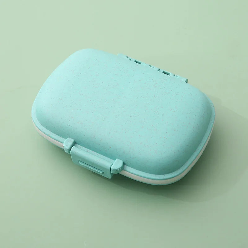 boîte pilules moderne portable compartiments repas jour rangement tablettes plastique mat vert rose bleu