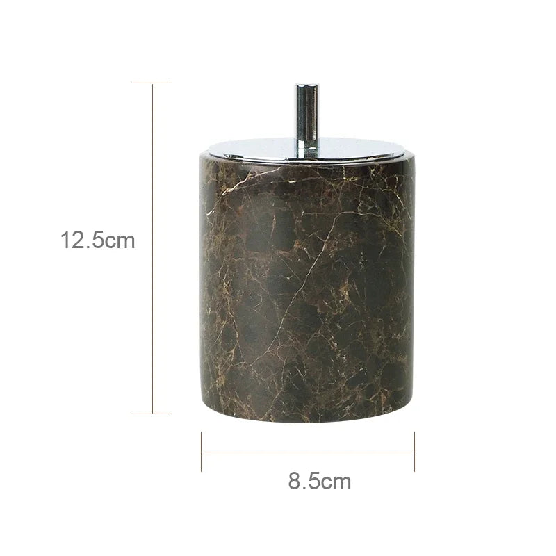 ensemble salle bain marbre distributeur savon porte savon diffuseur huiles essentielles noir doré