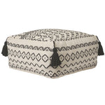 coussin carré coton géométrique tassel opaque ethnique boho chic beige noir rouge blanc