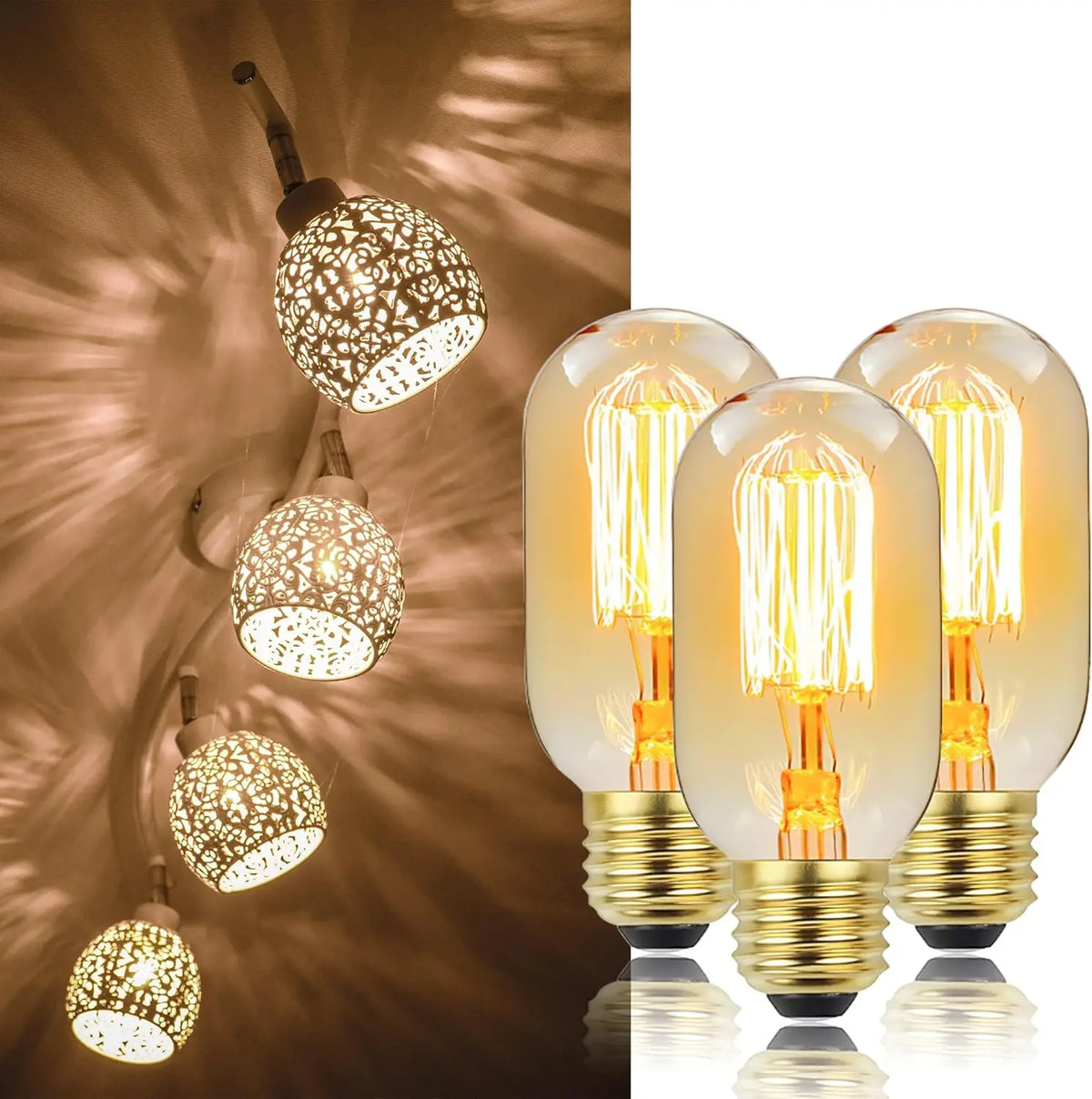 ampoule led filament transparente dorée vintage e27 45mm 115mm 249lm 10000h