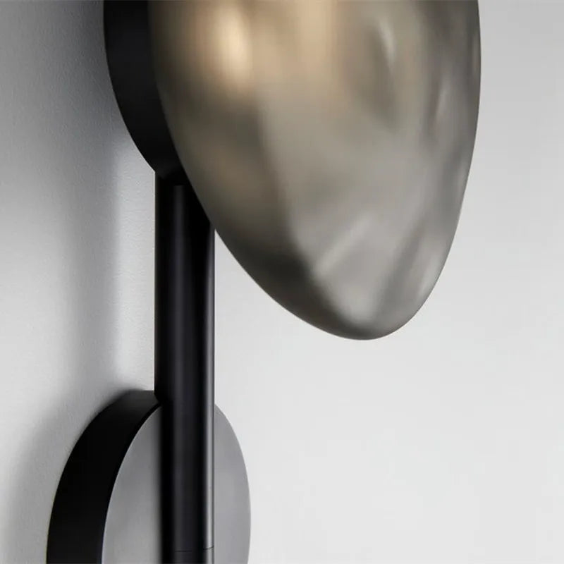 lumière murale moderne verre texturé noir doré contemporaine deux ampoules LED
