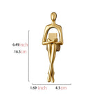 statuette dorée moderne ornement décoration intérieur lisse métal maison unique