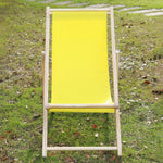 chaise longue pliable bois massif toile rayée plateau d'appoint plage