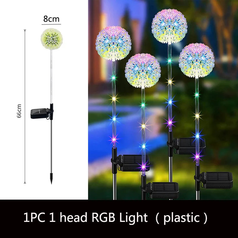lumière solaire led florale blanche jardin extérieur moderne minimaliste piquet métallique facile durableextérieurcoration