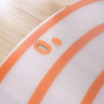 planche découper transparente anti dérapante blanc orange moderne rayures concentriques