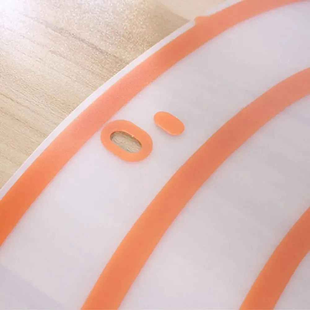planche découper transparente anti dérapante blanc orange moderne rayures concentriques