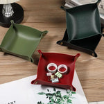 plateau pliable simili cuir moderne minimaliste vert noir orange gris marron rouge bleu