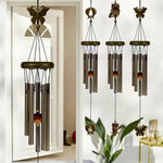 cloches vent clochette artisanale bronze papillons poissons suspendus décor intérieurextérieur ornement métallique plateau bois