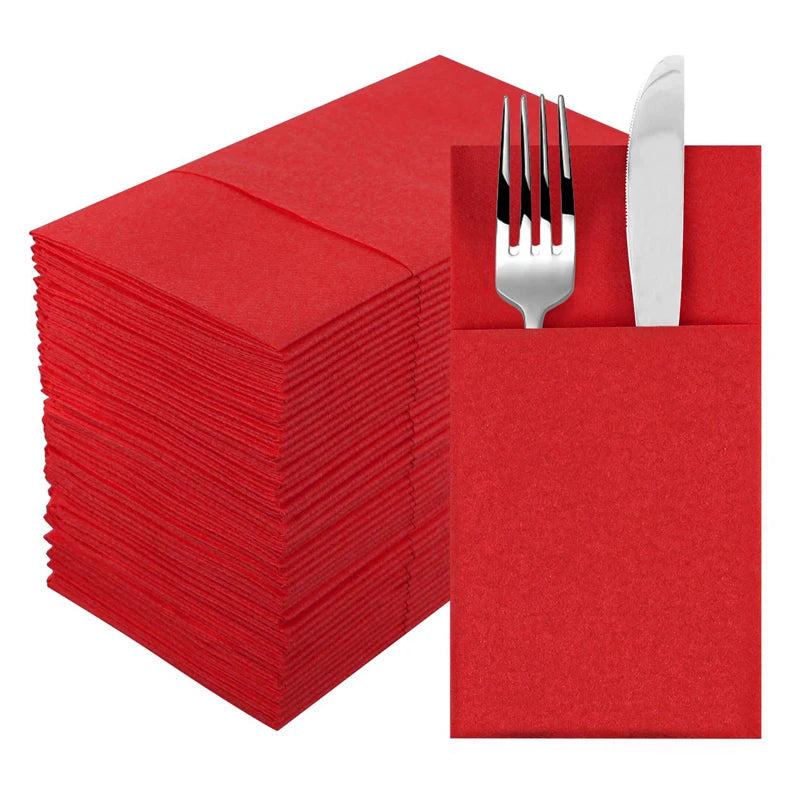 serviettes table jetables rouge vert bleu noir rose violet 40x40cm moderne usage unique festive
