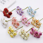 bouquet fleurs artificielles roses velours mariage scrapbooking décoration vintage romantique rouge blanc violet