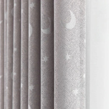 rideau occultant bleu gris rose motif lune étoile moderne intérieur doux polyester décoration