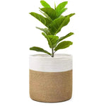 panier tissé coton réutilisable pliable moderne blanc 20cm 25cm 30cm