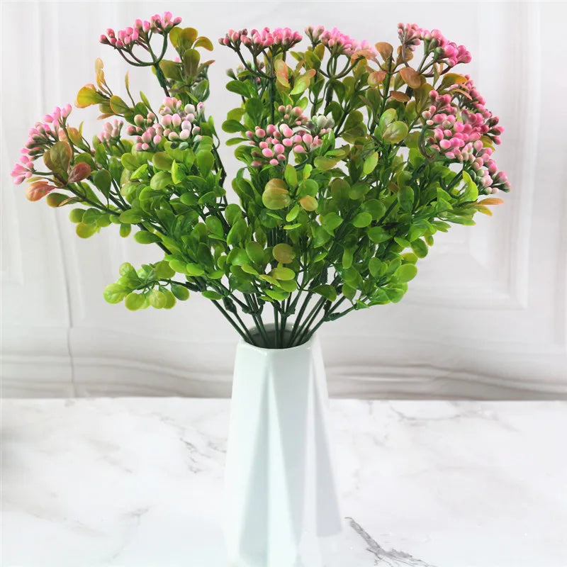 bouquet fleurs artificielles moderne vert rose blanc mariage décoration intérieure festive