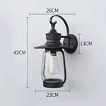 lampe murale extérieure noire verre trempé ip65 rustique éclairage balcon cour vintage led 85265v