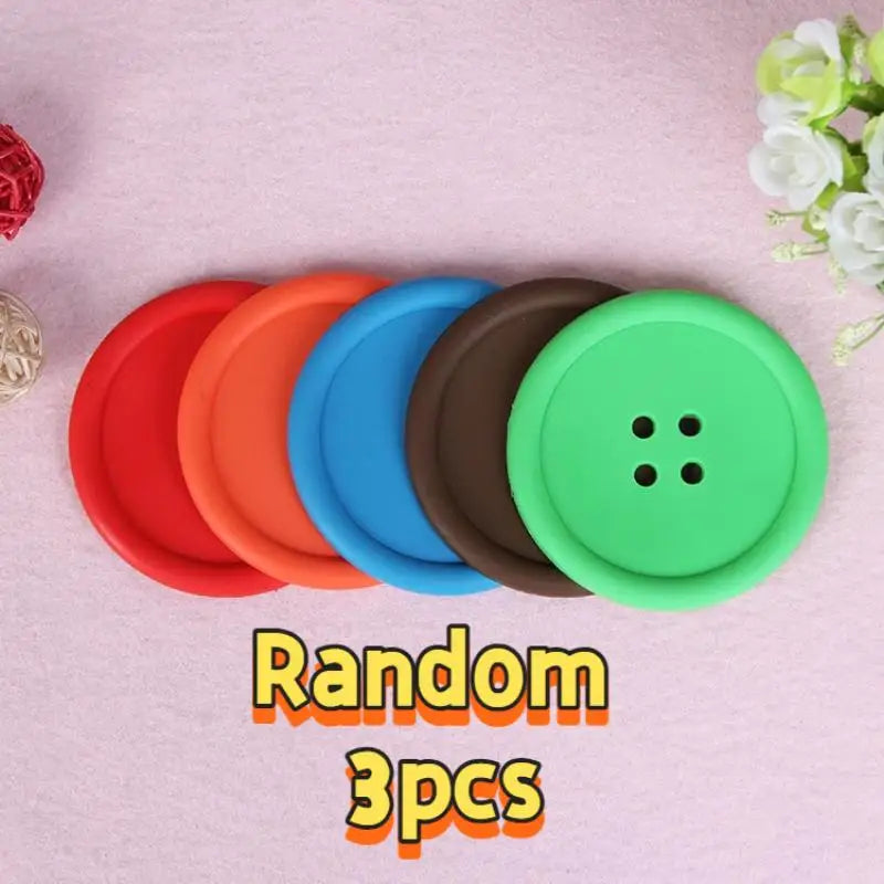 coasters adhésifs modernes couleur bleu rouge vert marron quatre trous opaques tasses thé