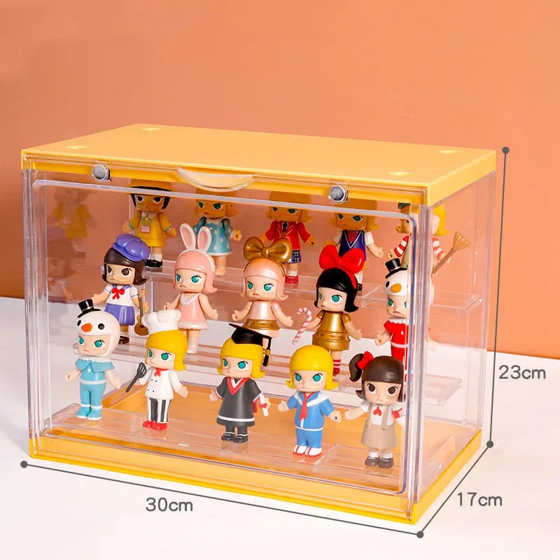 boîte rangement transparente moderne multicolore figurines action réutilisable diverse accessoires costumes trưng bày