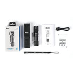 lampe torche rechargeable 2000 lumens led camping randonnée étanche noire