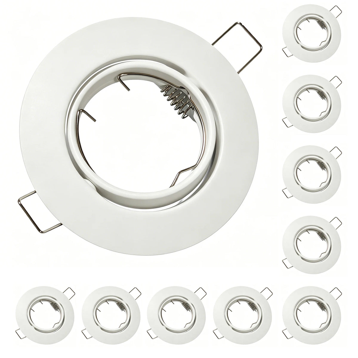 spots led modernes blancs gu10 downlights encastrables mr16 halogène 90260v métal rond