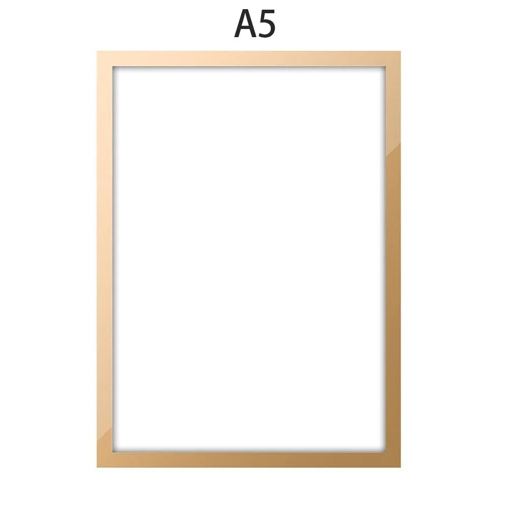 cadre photo magnétique adhésif moderne noir doré a4 a5 papier pvc transparent minimaliste