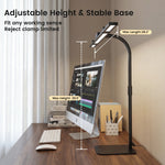 lampe moderne led noir flexible bras articulé interrupteur tactile flux lumineux réglable