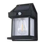 lampe solaire murale moderne détecteur mouvement transparente noir panneau solaire led commutateur autoinstallation ip65