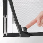 rideau fenêtre gris clips magnétiques maille fine moderne anti insectes facile installer tulle respirant