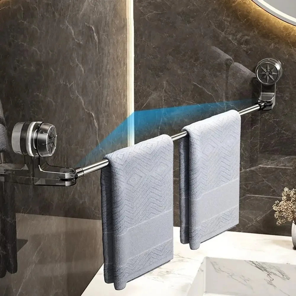 porte serviettes mural ventouse acier inoxydable gris moderne salle bain sans perçage support rangement
