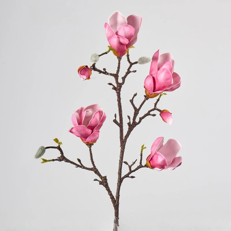 décoration intérieure branche artificielle magnolia blanc rose feuilles naturelles maison mariage anniversaire