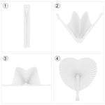éventails pliants blancs classiques rayures fines tringle diamètre 24cm hauteur 25cm anniversaire mariage decoration