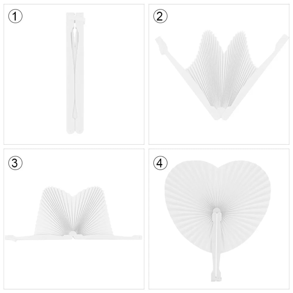 éventails pliants blancs classiques rayures fines tringle diamètre 24cm hauteur 25cm anniversaire mariage decoration