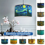 abat jour van gogh peintures nuit étoilée fleurs tournesol bambou art déco