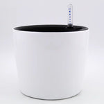pots plantes autoarrosants indicateurs eau moderne thermomètre pieds boisDecoration intérieure blanc noir vert rond