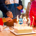 bougies chiffres bleu moderne mariage anniversaire décoration fête enfants baptême noël