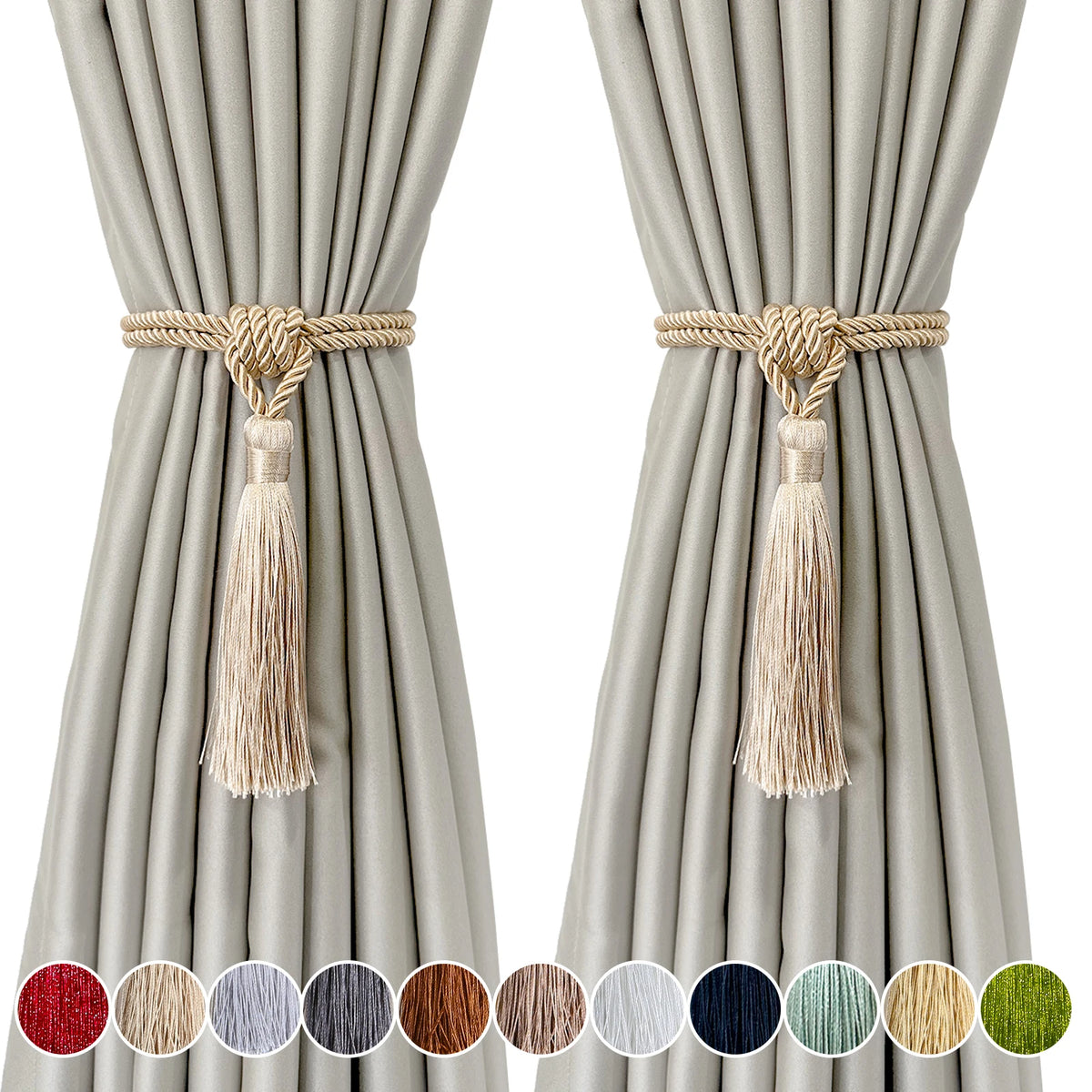corde rideaux pompon moderne élégant blanc doré argenté polyester facile utiliser decoration chambre