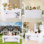 nappe table événementielle blanche 183x76cm polyester lisse classique mariage festivité