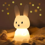 lampe table lapin blanc moderne veilleuse tactile sans fil certification rohs lumière douce chambre