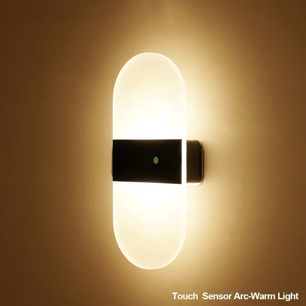 lampe murale rechargeable capteur mouvement blanc noir rectangle led moderne minimaliste interrupteur tactile
