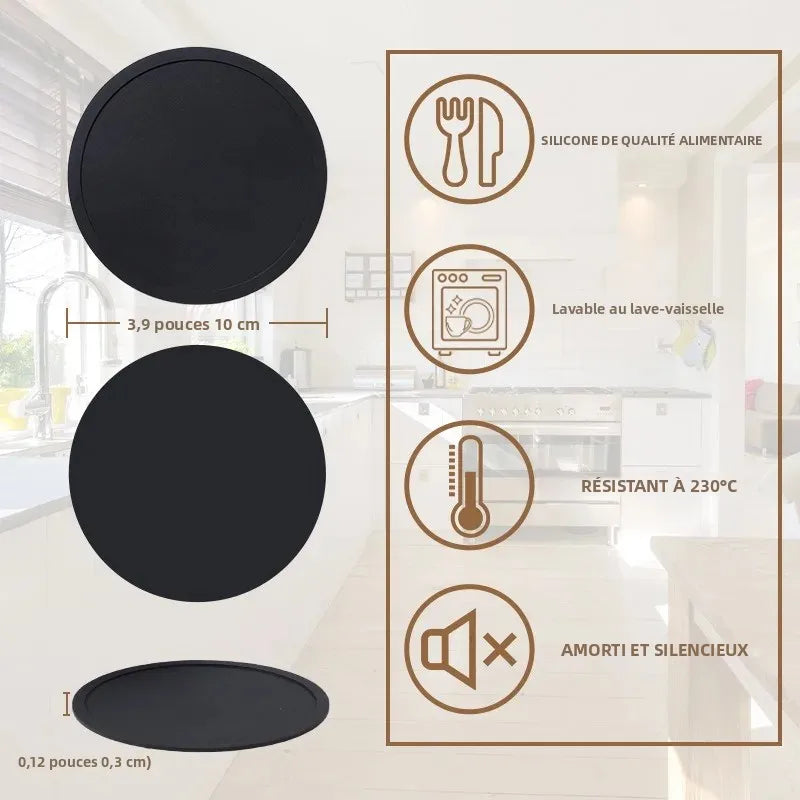 sous verres silicone respectueux environnement noir modernes 10 cm pack pièces