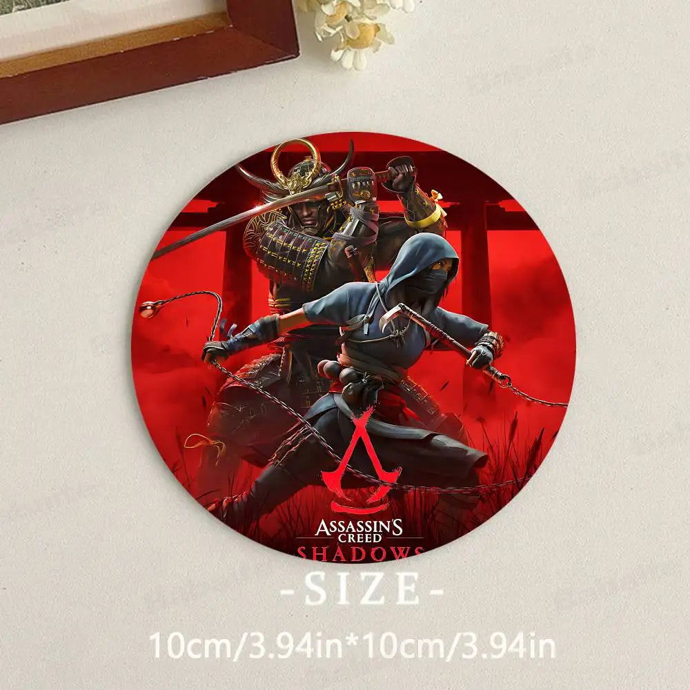coasters multicolores assassin's creed personnages réalistes table hygiène bois écofriendly moderne domestique