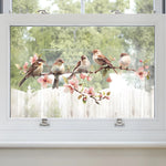 sticker mural multicolore oiseaux branches fleurs artiste clips