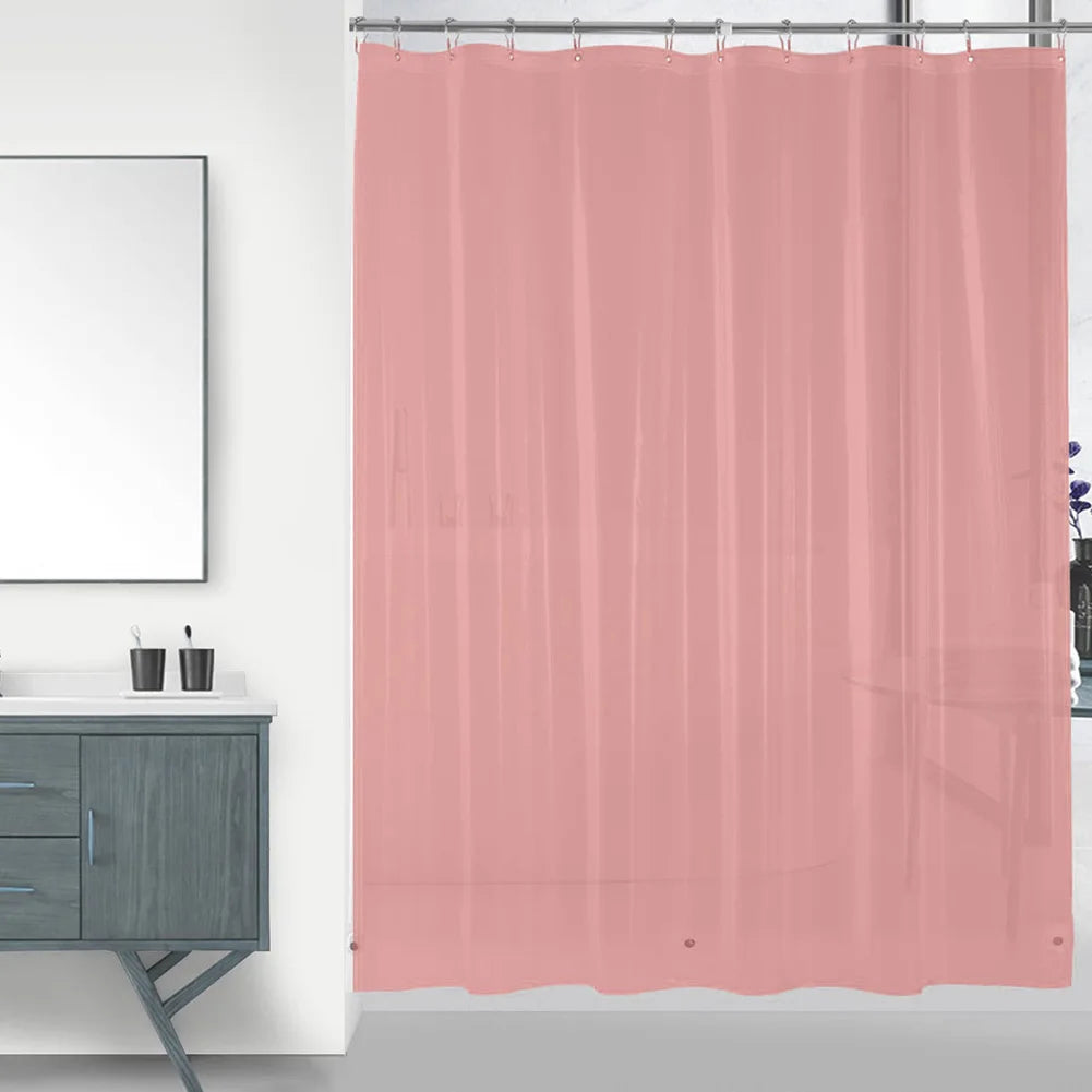 rideau douche transparent moderne aimants lestés blanc gris rose