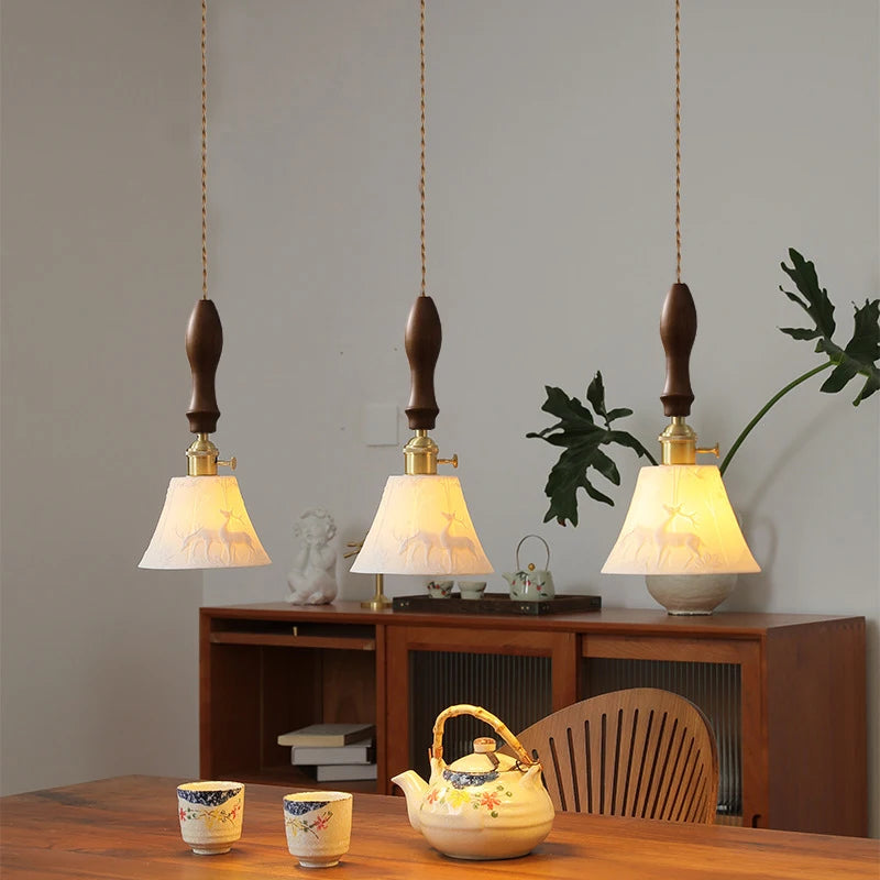lampe suspendue art déco géométrique salon chambre restaurant éclairage interrupteur chaîne métal