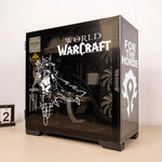 autocollants vinyle decoration graphique world of warcraft noir blanc boitier pc moderne gaming fenetre