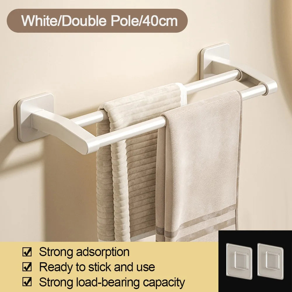 porte serviettes mural adhésif blanc texture tissu beige moderne salle bain 30cm 40cm