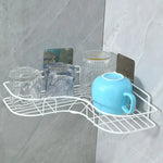 étagère d'angle moderne noir blanche grille métallique imperméable clips adhésifs bouteilles flacons verres salon